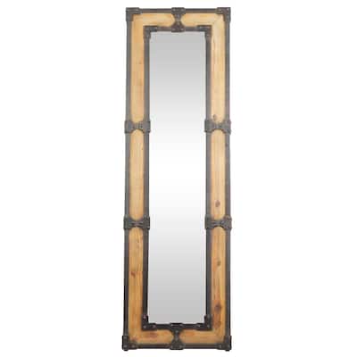 Wood Floor Mirror - Brown - Roche River Decor - 2"W x 21"L x 68"H