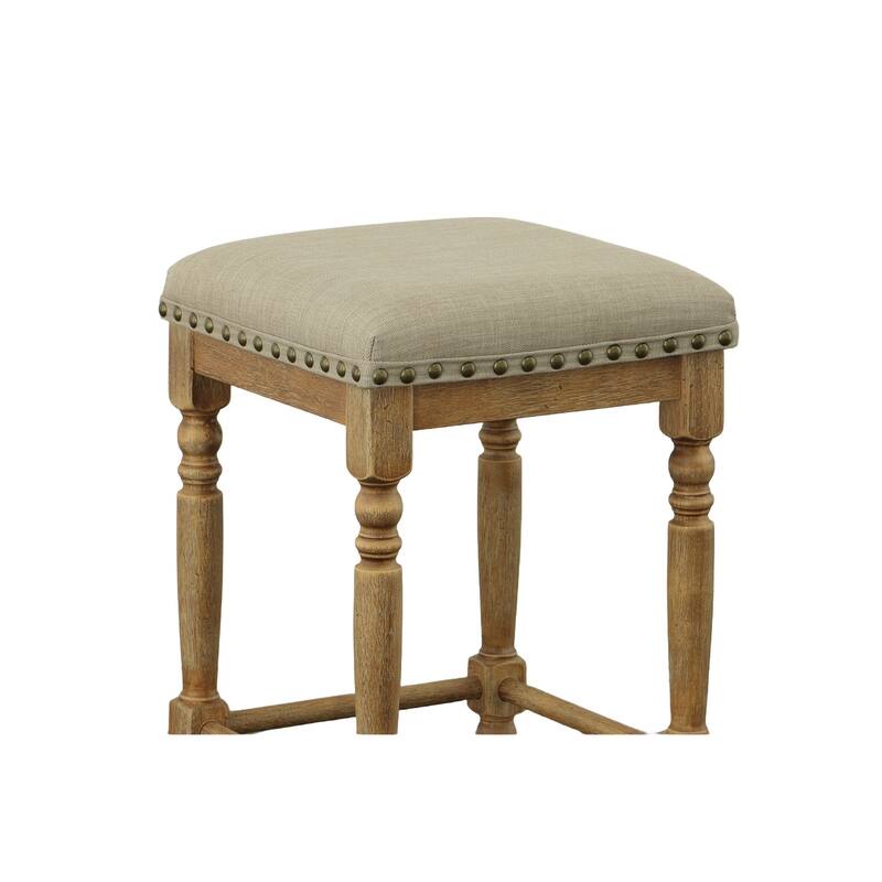 Brittany Deluxe Linen Stools with Nailhead Trim
