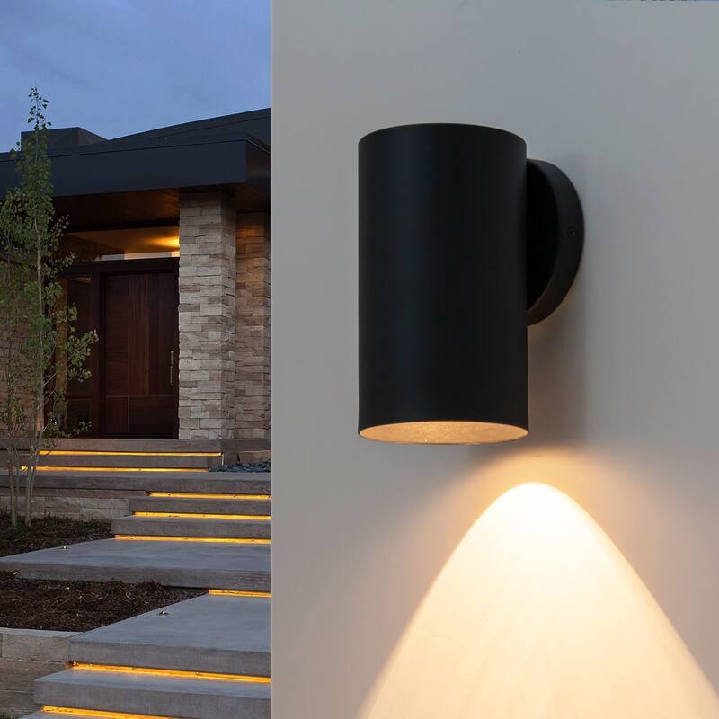 1-Light Cylinder Outdoor Wall Sconce