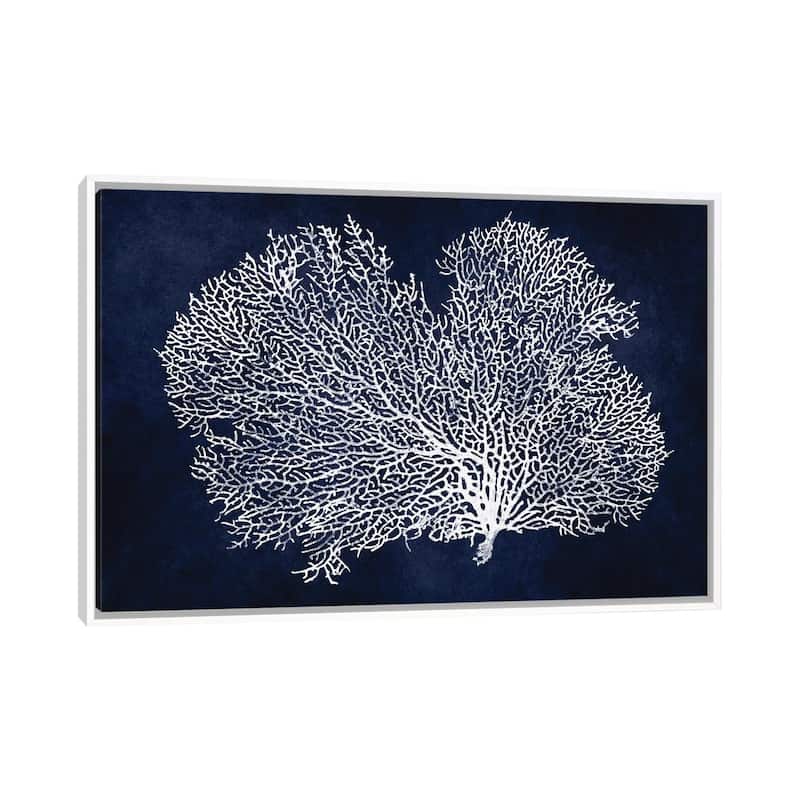 iCanvas "Sea Fan on Indigo Blue II" by Melonie Miller Framed Canvas Print - White - 32x48