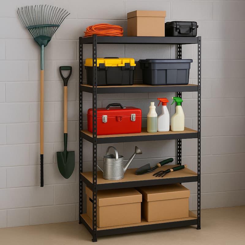 Ar Shelving Black Label Elite Shelving Pro Grade Garage Storage Racks - 36" W x 72" H x 18" D - Black Matte