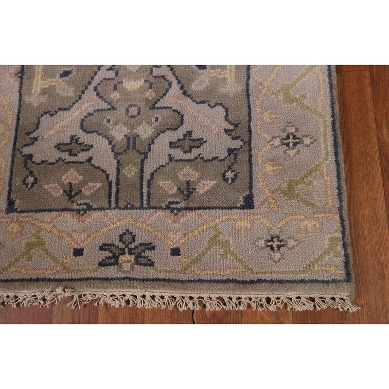 Transitional Oushak Oriental Runner Rug Hand-Knotted Wool Carpet - 2'7" x 9'9"