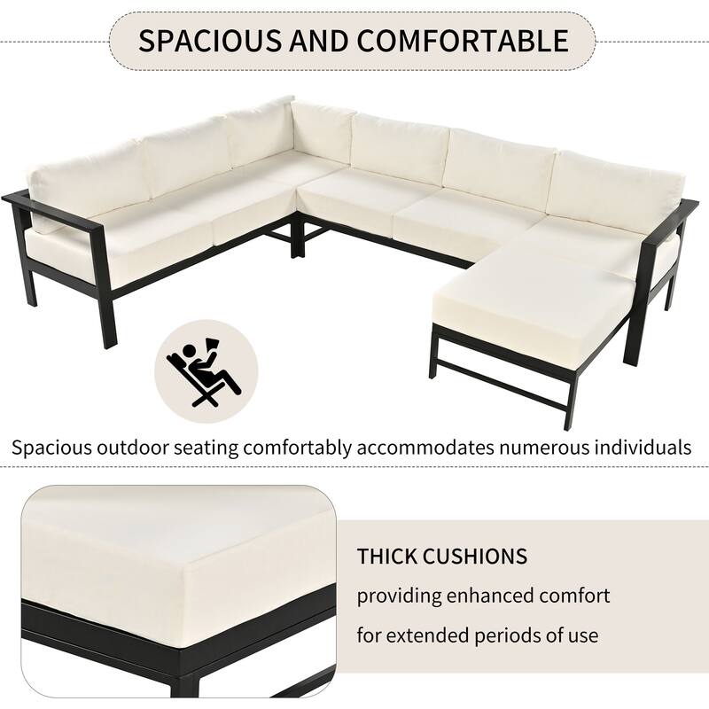 U-shaped Sofa Set Conversation Sets with Chaise Lounge