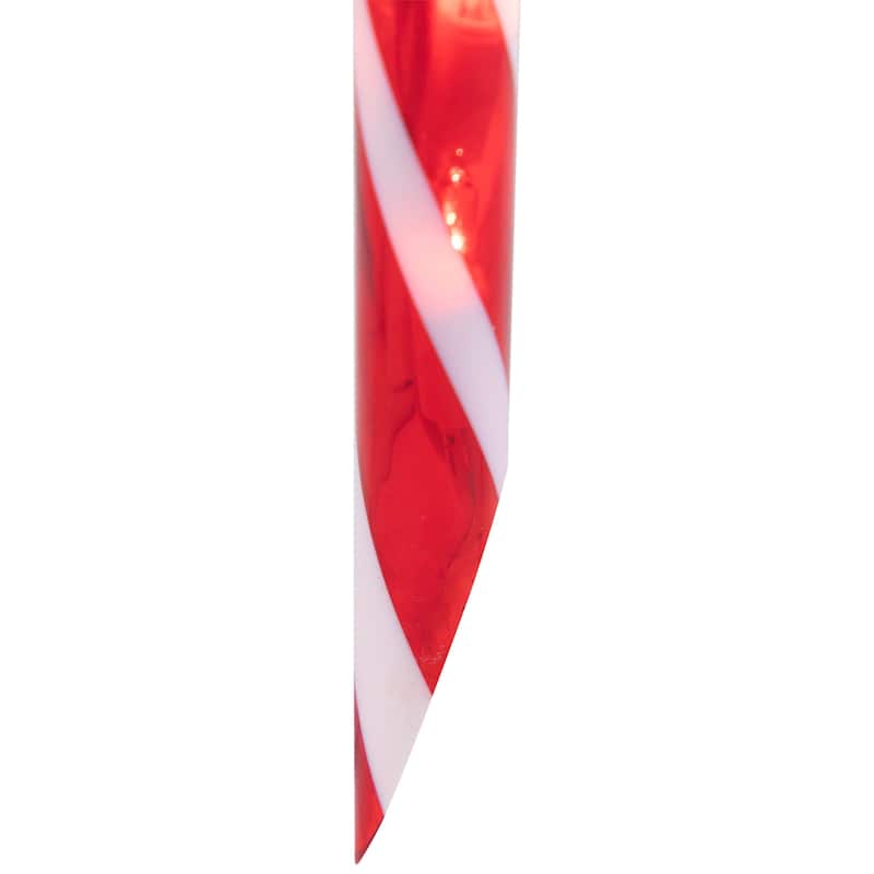 Lighted Candy Cane Christmas Pathway Markers 13.5' White Wire 10 - Red