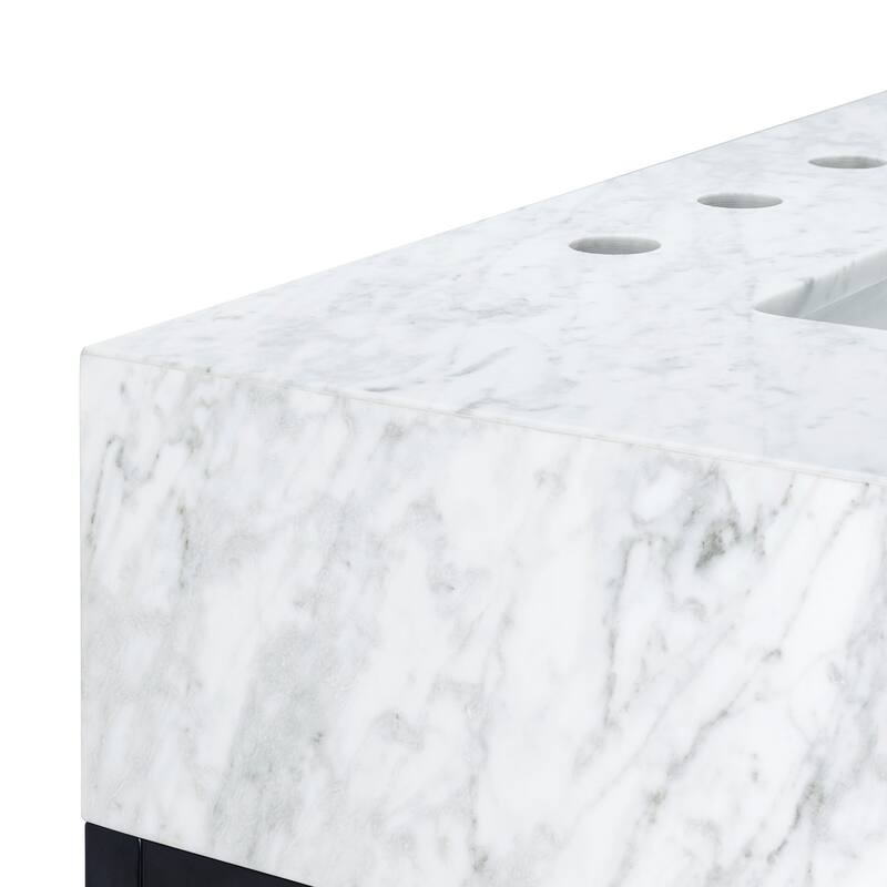 TEHOME Mayana 36'' Free-standing Single Bathroom Vanity with Carrara Marble Vanity Top