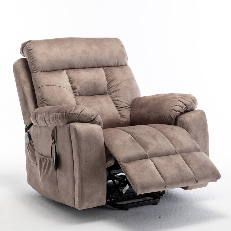 Power Lift Recliner Chair with Heat & Massage, Electric Lift Chair with Hidden Cup Holder, Oversized Lounge Sofa Chair