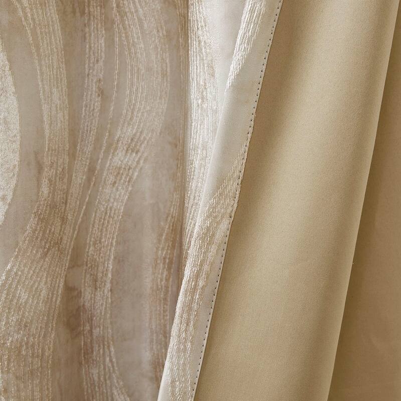 Printed Jacquard Grommet Top Total Blackout Curtain Panel