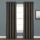 preview thumbnail 12 of 30, Porch & Den Limpus Faux Linen Grommet Top Blackout Curtain Panel 84"L x 52"W - Charcoal