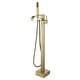 preview thumbnail 8 of 10, 34.6"H Solid Brass Freestanding Waterfall Tub Filler with Handheld Shower