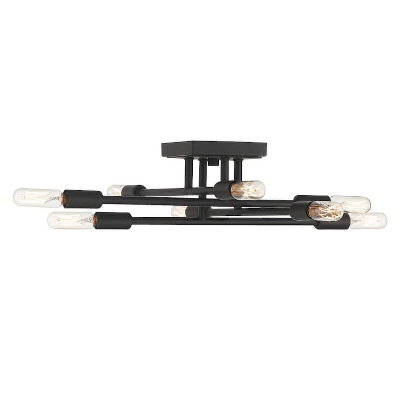 Savoy House Lyrique 8 Light 19.5" Wide Semi Flush Ceiling Fixture - Matte Black