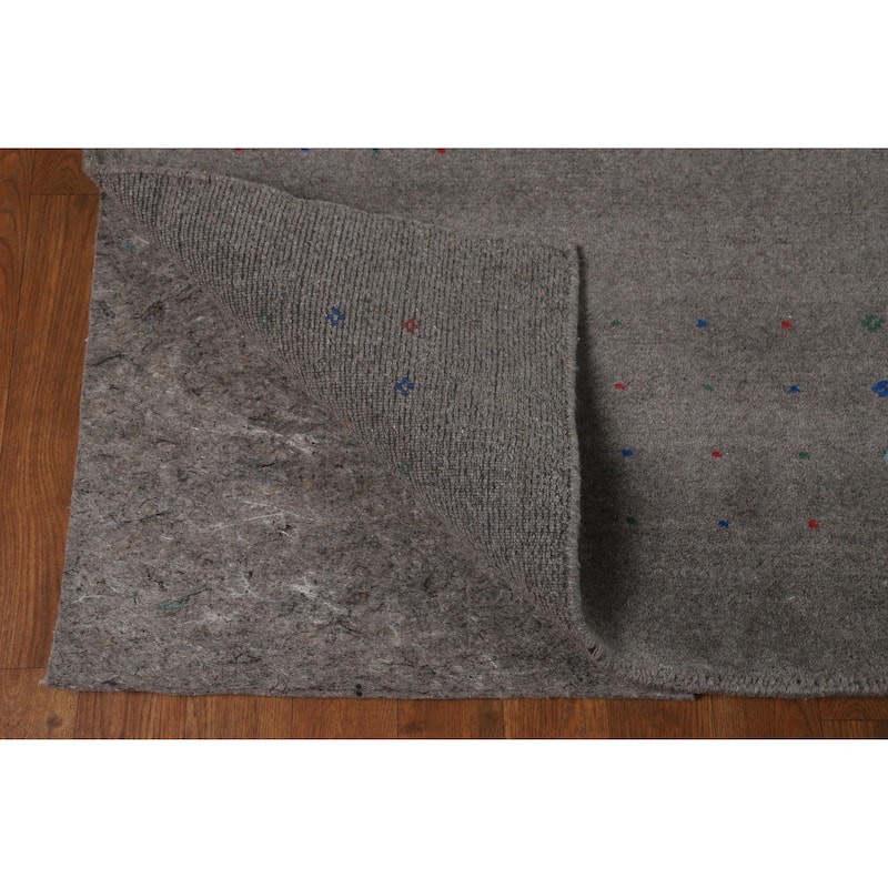 Hand Knotted Oriental 100% Wool Carpet Tribal Tribal Greys & Charcoal Gabbeh Area Rug - 10' 1'' X 8' 1''