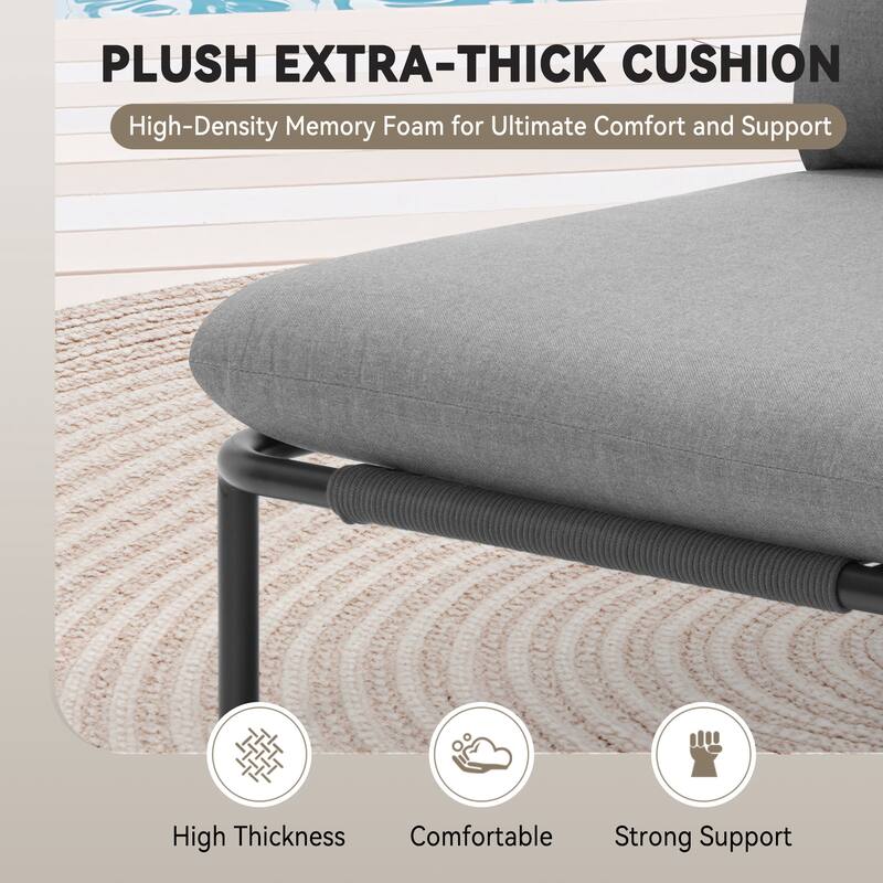 Outdoor Cushioned Sectional Sofa Chat Set Patio Furniture Conversation Set, Free Combination