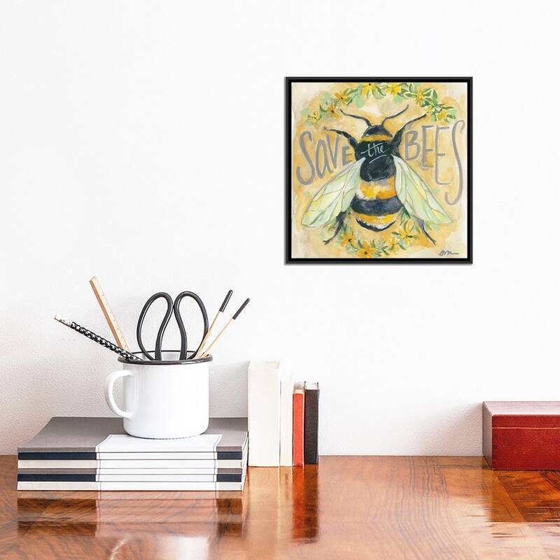 iCanvas "Save The Bees" by Jessica Mingo Framed Canvas Print