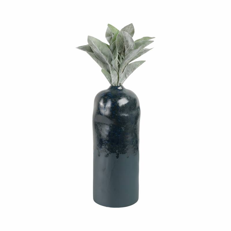 Decorative Vase - Blue Ceramic Finish Details