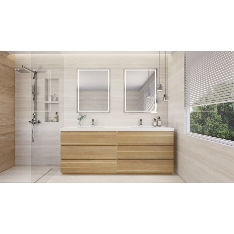 Aron 84'' Freestanding Vanity with Double Reinforced Acrylic Sink