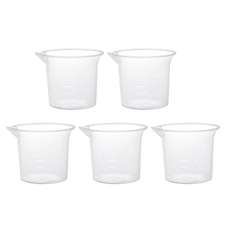 Measuring Cup Labs Clear PP Plastic Graduated Beakers 25ml - Transparent
