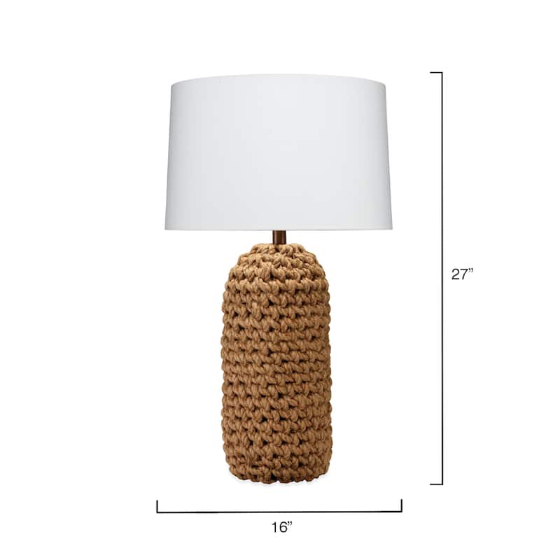 Alden Decor Chelsea Woven Jute Table Lamp, Brown
