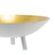 preview thumbnail 3 of 4, Foreside Home & Garden Small White and Brass Metal Decorative Storage Tray