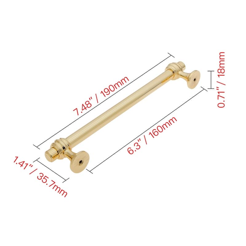 Utopia Alley Athen Pull Handle -Polished Gold Drawer Pull Handle, 6.3" Center to Center