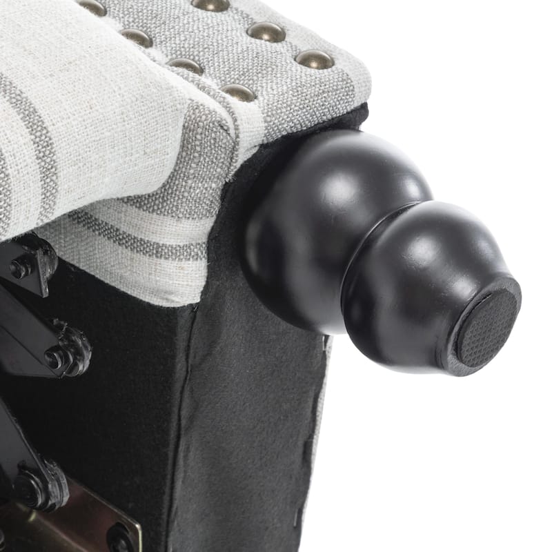 Mid-Century Nailhead PU Leather Linen Recliner