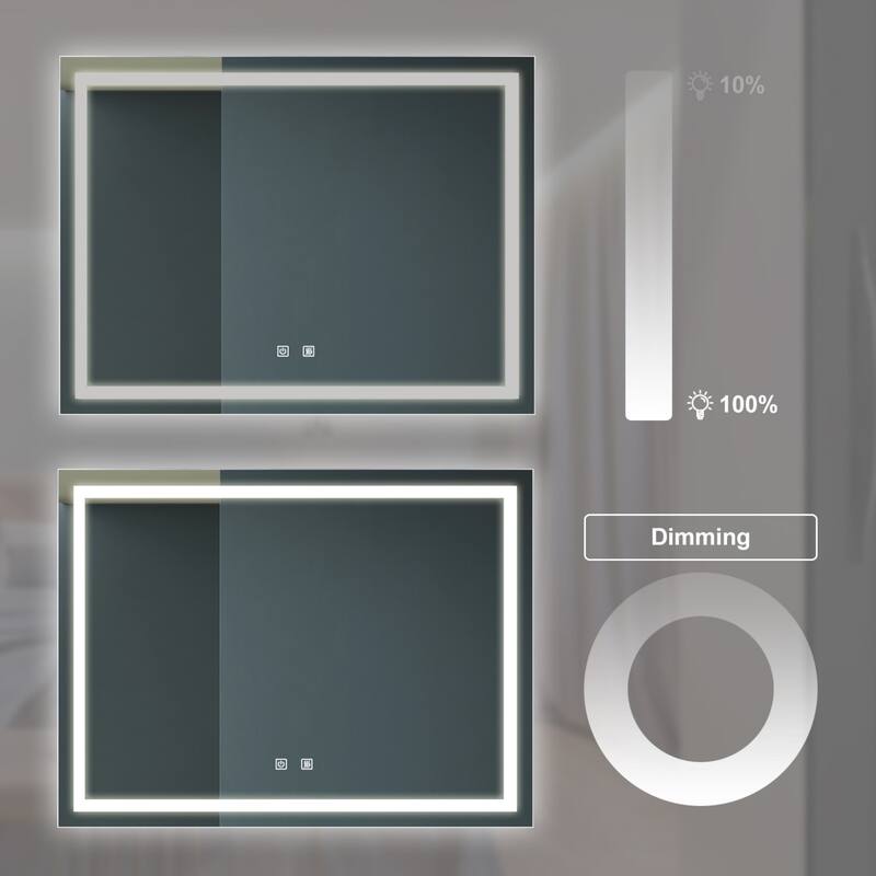 Bathroom LED Cosmetic Mirror with 3 Adjustable Color Temperatures