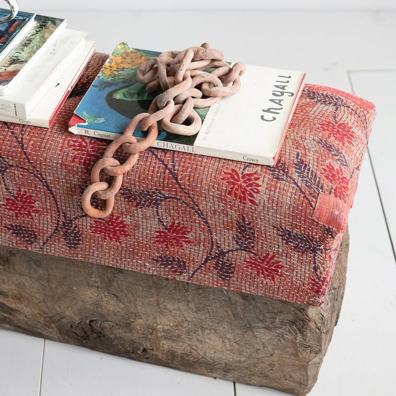 Long Handmade Terra-cotta Chain Decor, Distressed Finish