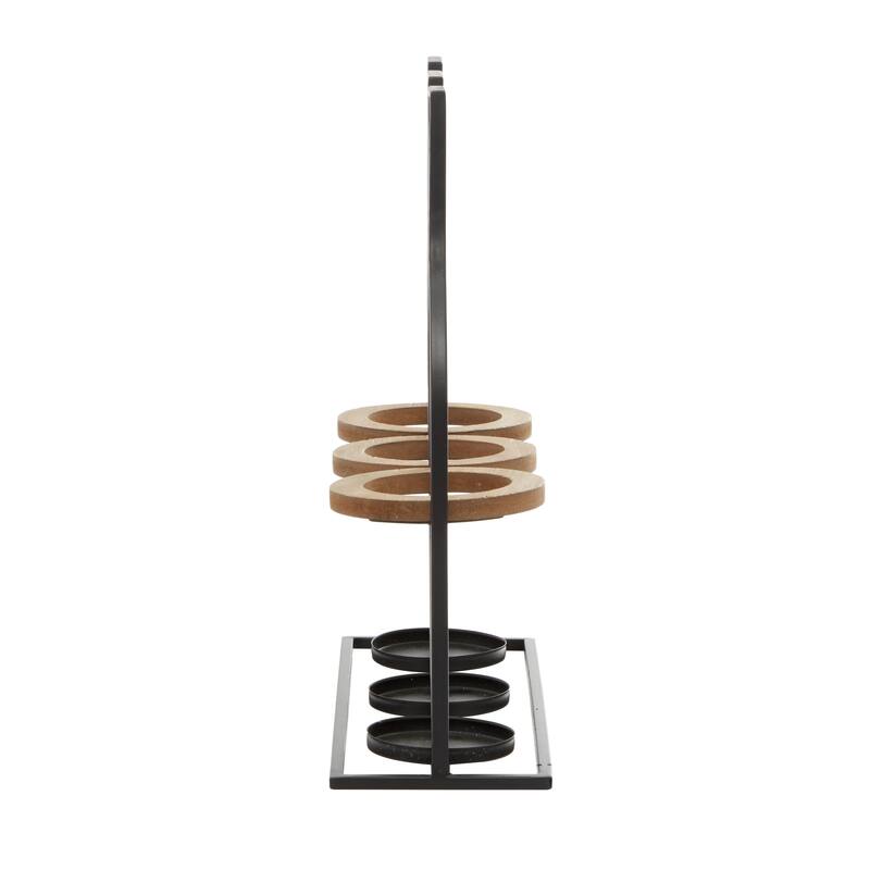 Black Iron Farmhouse Wine Holder 16 x 17 x 5 - 17 x 5 x 16