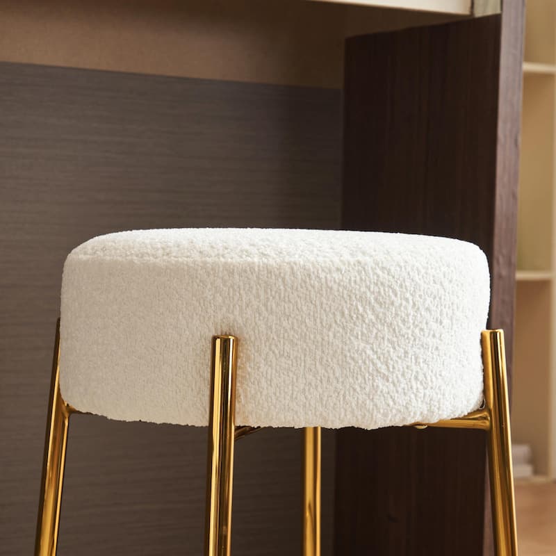 Set of 2 Contemporary Round Bar Stools - 24" Height, Ideal for Kitchens, Coffee Shops, and Bars