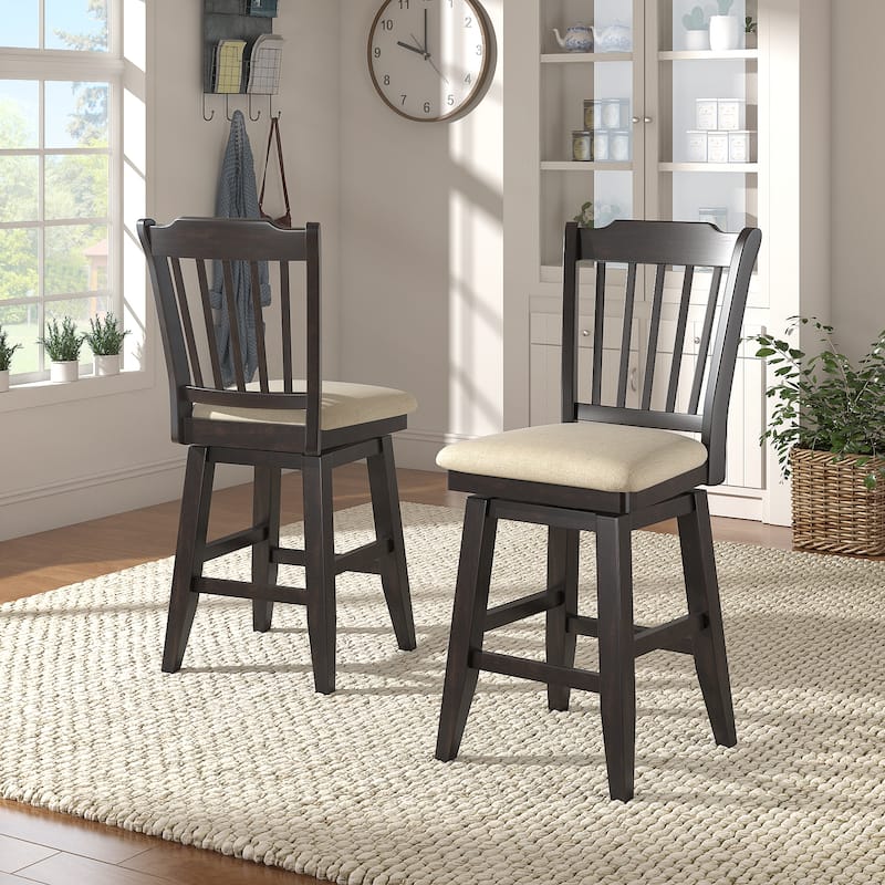 Ronda Slat Back Wood Swivel Chair