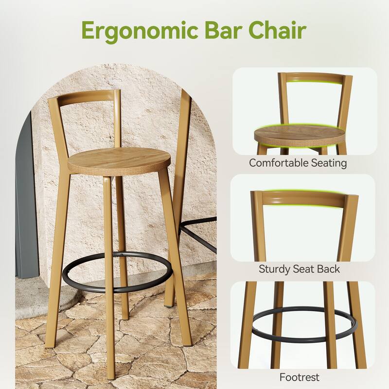 39.4" Bar Table Set with 2 Chairs, Bistro Pub Table & Footrest for Cafe, Dining, Apartment - N/A