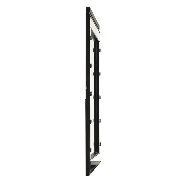 Lee 37 x 40 Vanity Mirror, 10 Light Bulb Sockets, Modern Black Wood Frame