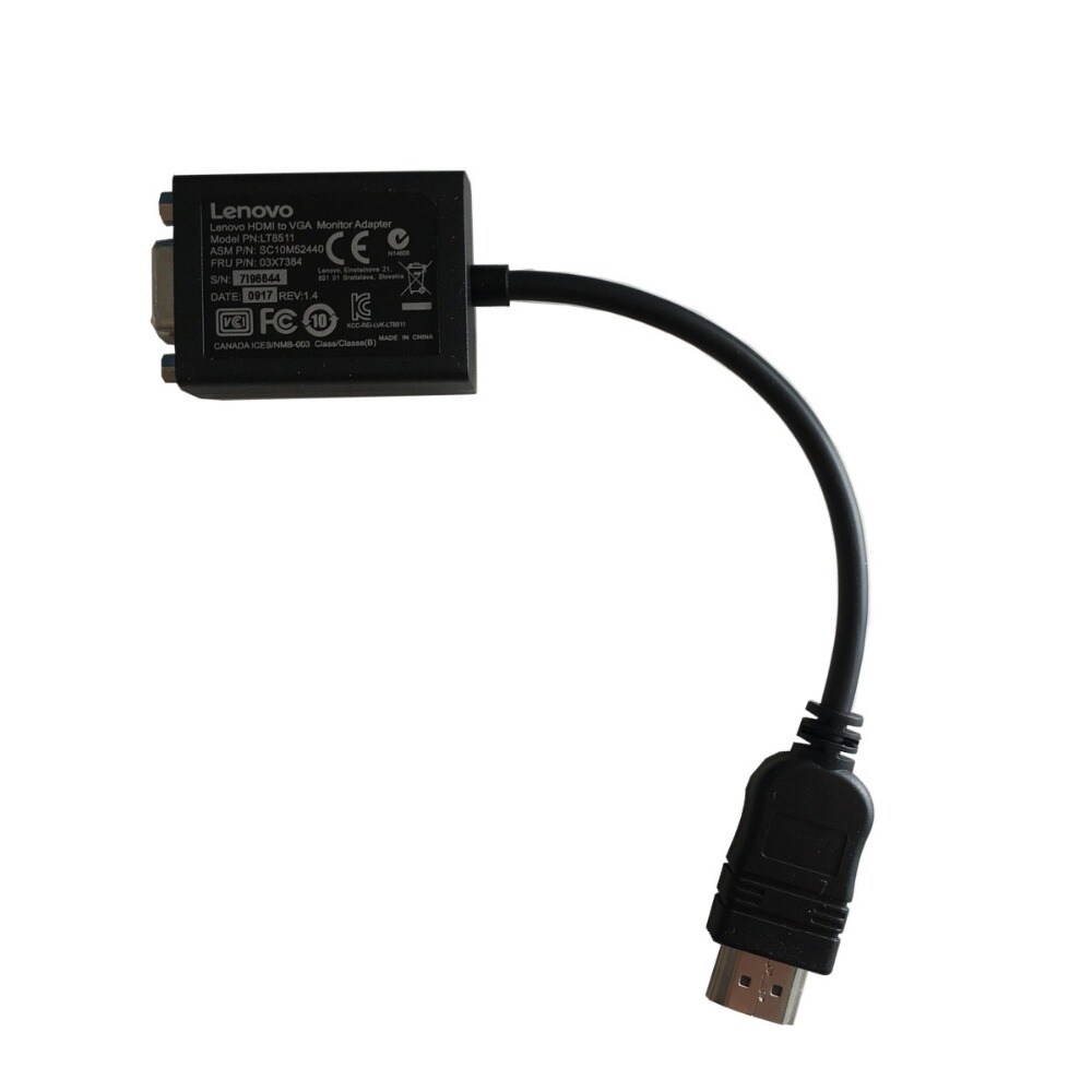 Shop Lenovo Thinkpad Hdmi To Vga Adapter Cable Black Length Exact 0 65 Ft Overstock 31756222
