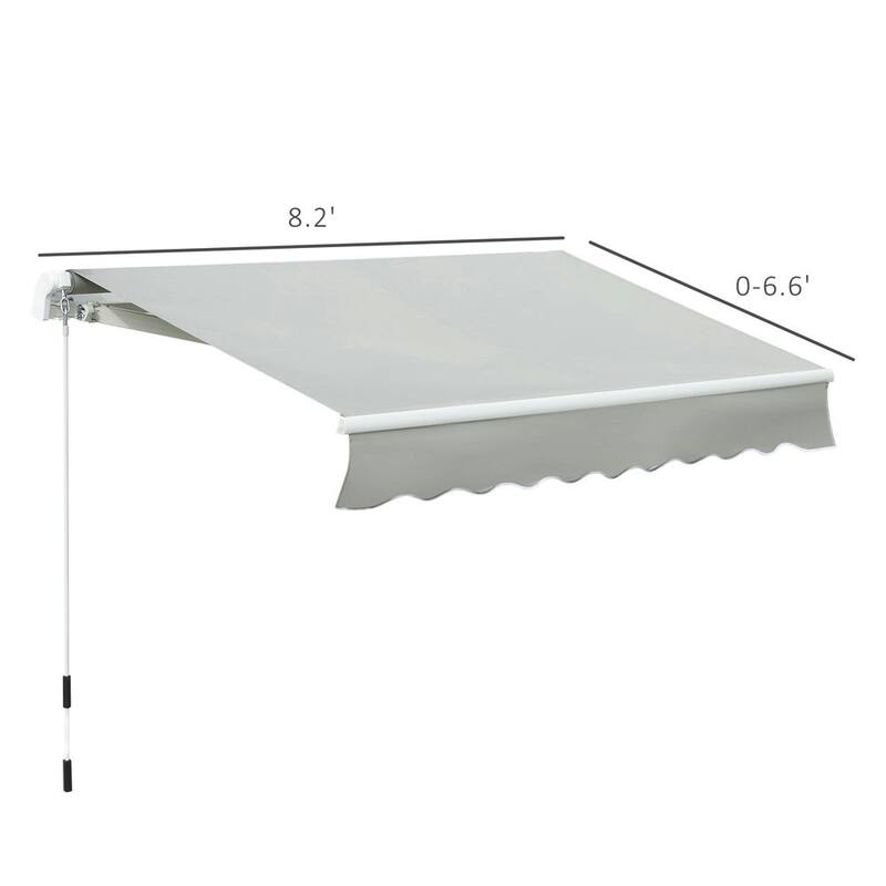 8'x7' Retractable Sunshade Awning for the Patio with Easy Crank Design