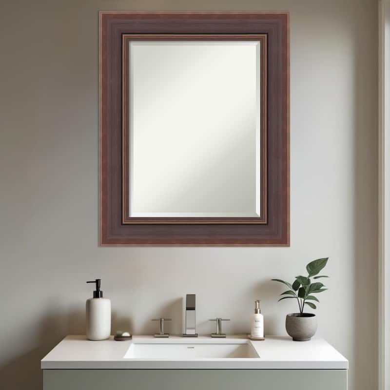 Moab Brown Bronze Beveled Framed Bathroom Vanity Wall Mirror - Moab Brown Bronze