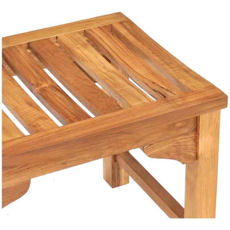 Chic Teak Santa Monica Outdoor Teak Wood Backless Bench/Shower Stool, 2 foot