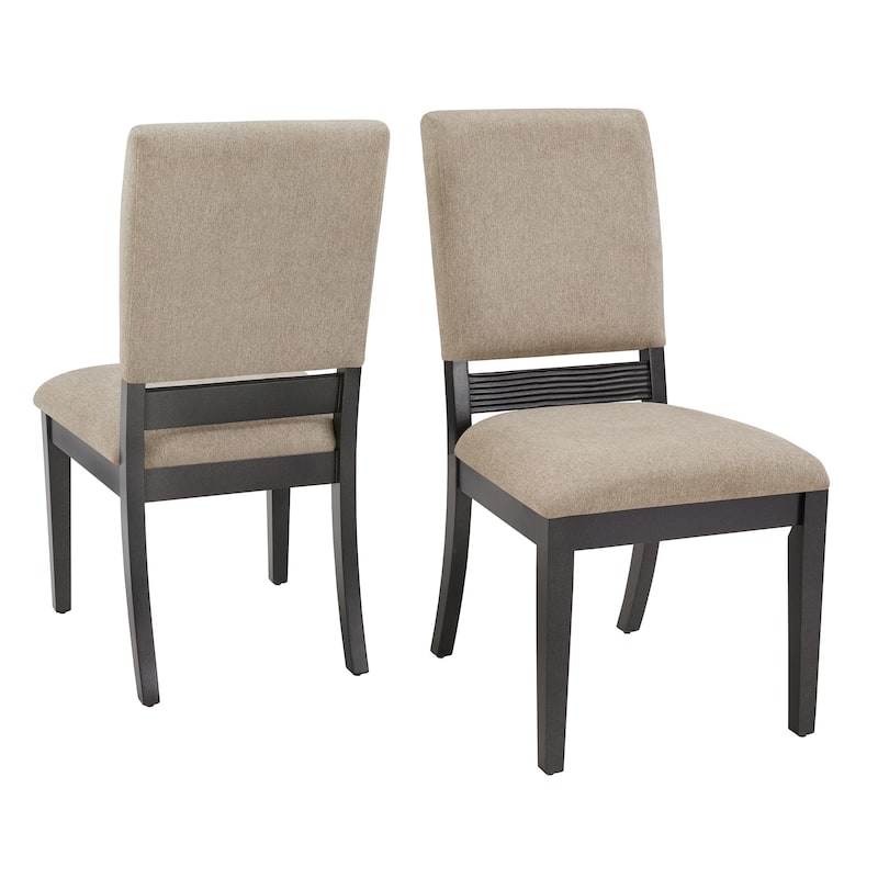 Brasov Black Finish Light Grey Linen Dining Chair (Set of 2) by iNSPIRE Q Modern