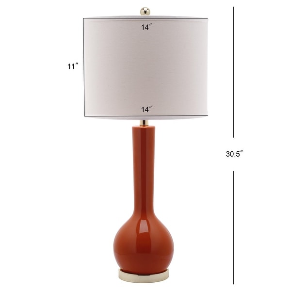 Safavieh Long Neck Ceramic Table Lamp Set Orange White