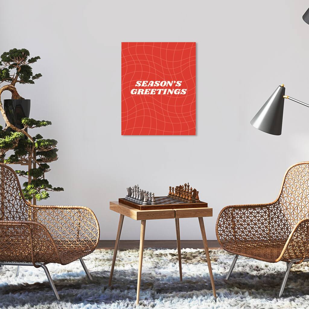 Wynwood Studio Canvas Typography and Quotes Season's Greetings Disco Red Red Modern & Contemporary Wall Art Canvas Print