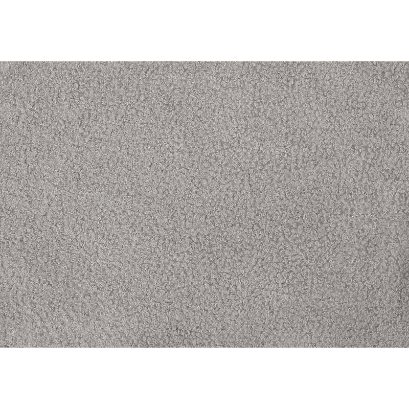 Queen Size Upholstered Bed Frame in Light Grey Boucle with Black Block Feet