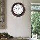 preview thumbnail 3 of 1, Curata Walnut Finish Wood Quartz Wall Clock