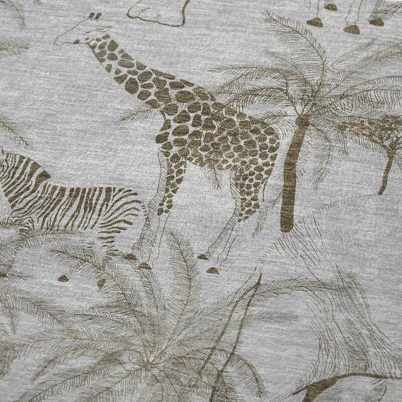 Premium Machine Washable ASB202 Giraffe Elephant Sherpa Throw Blanket