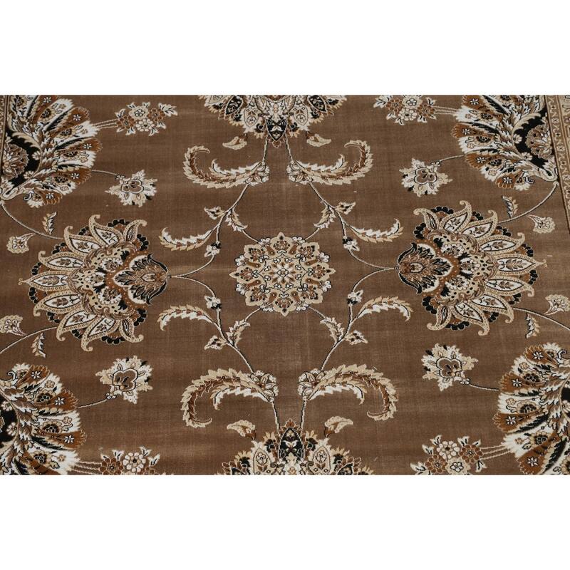 Brown Floral Traditional Tabriz Turkish Area Rug Oriental Carpet