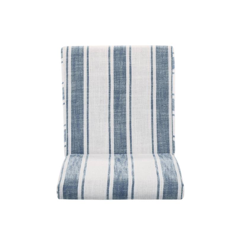 Striped Dining Chairs Set, High-Back Kitchen Chairs, Armless Upholstered Chairs with Wooden Legs, Set of 2