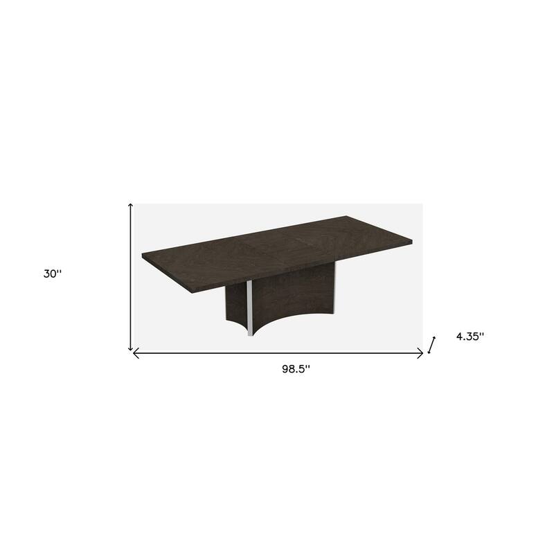 99" Gray Brown Solid Wood Dining Table