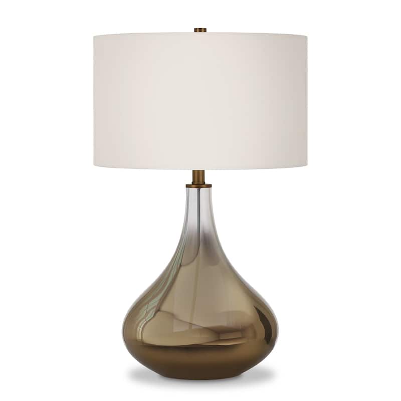 25" Glass Gourd Table Lamp with White Drum Shade - 15" x 15" x 25.5"