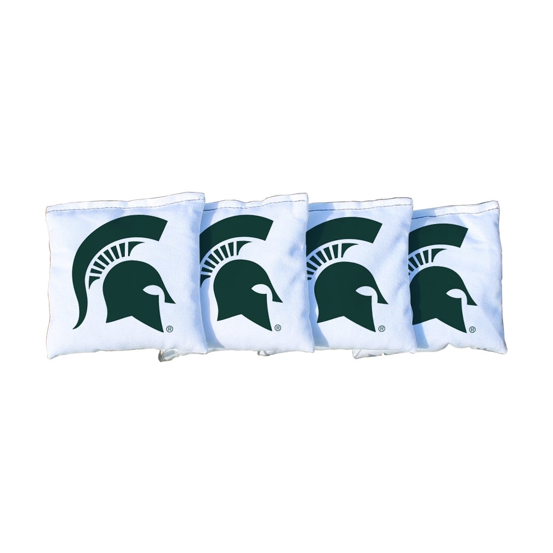 Michigan State Spartans White Cornhole Bags
