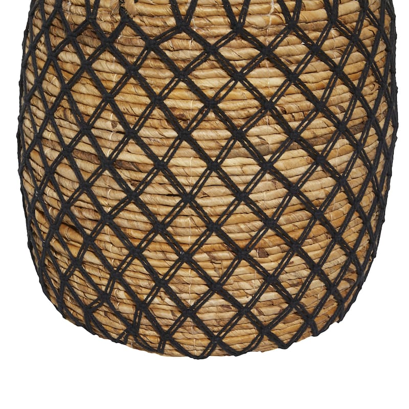 Banana Leaf Handmade Decorative and Functional Storage Basket with Handles - Set of 2 Brown - Roche River Decor