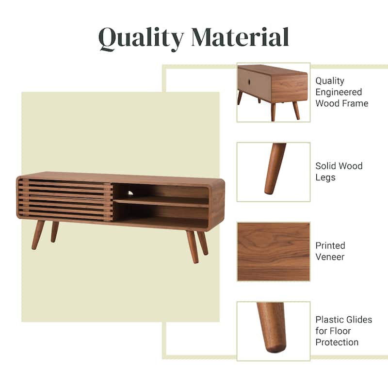 NPD Furniture Wilson 46 Inch KD Slat Low TV Stand