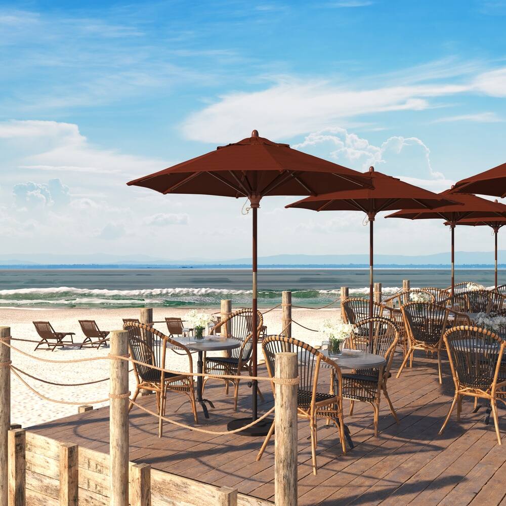 Port Lavaca 7.5ft Round Wood Umbrella by Havenside Home, Base Not Included