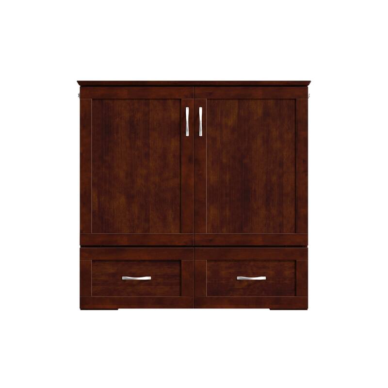 Murphy Bed Chest with Mattress & Charging - Space Saving Folding Bed